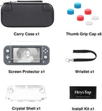 HEYSTOP Case for Nintendo Switch Lite, Transparent, 4-in-1
