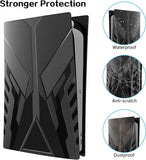 HEYSTOP PS5 Faceplate Cover Case Skin for PS5 Console, PS5 Black Side Plates Shell for Playstation 5 Disc Edition, Replacement Plate for PS5 Accessories