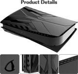 HEYSTOP PS5 Faceplate Cover Case Skin for PS5 Console, PS5 Black Side Plates Shell for Playstation 5 Disc Edition, Replacement Plate for PS5 Accessories