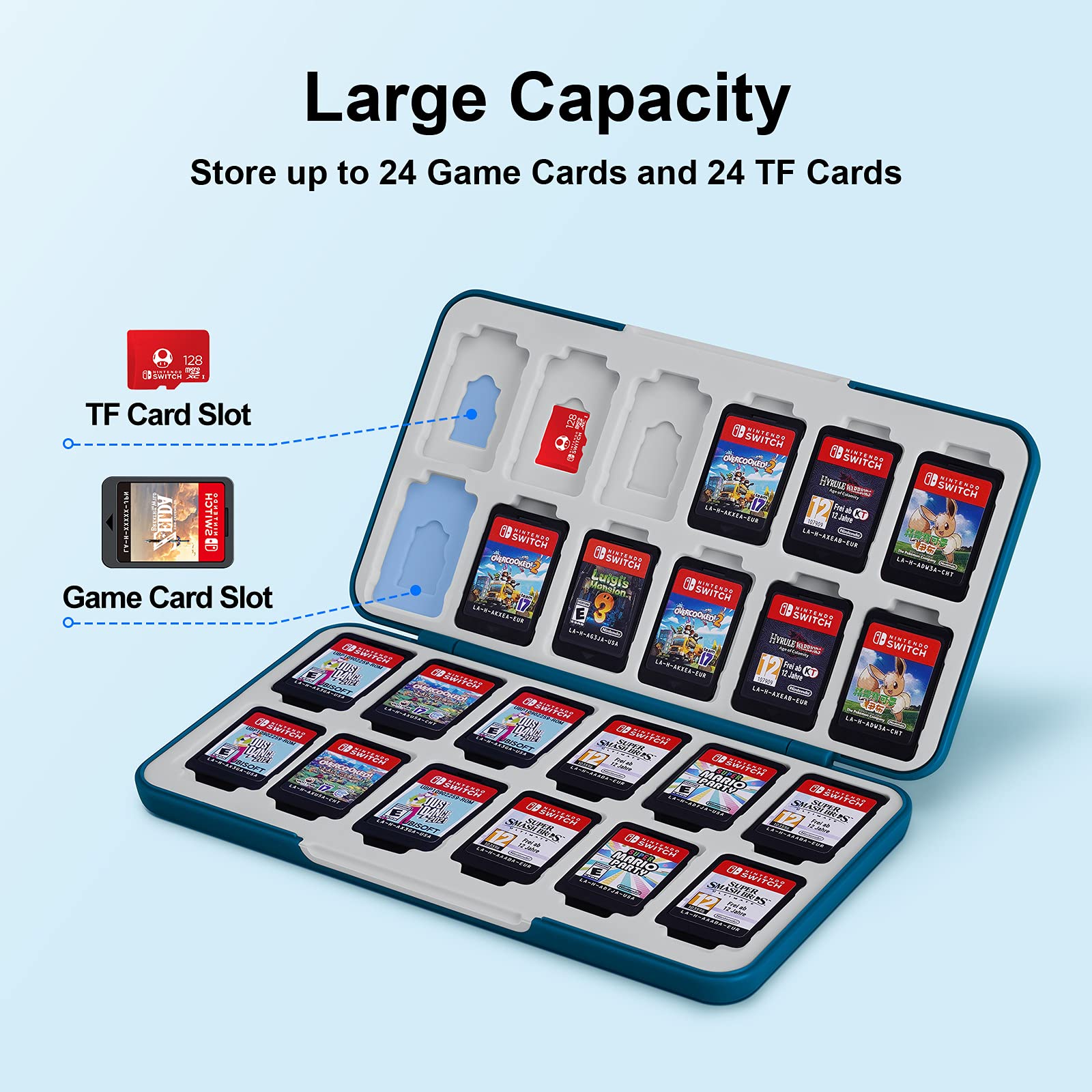 24 In 1 Nintend Switch Game Card Storage Case Magnetic 3D Silicone Cover Box for Nintendo Switch Nintendoswitch Accessories
