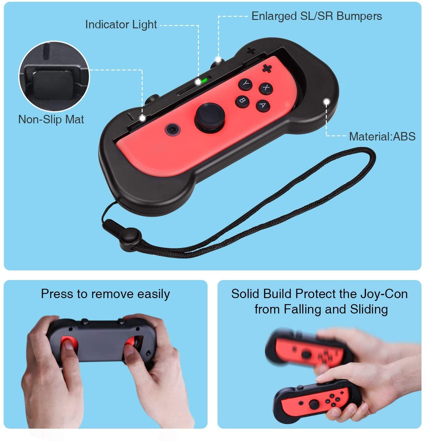 Switch Grip Stand, Comfort Grip Handle Kit for Switch Joy-Con - HeysTop Online