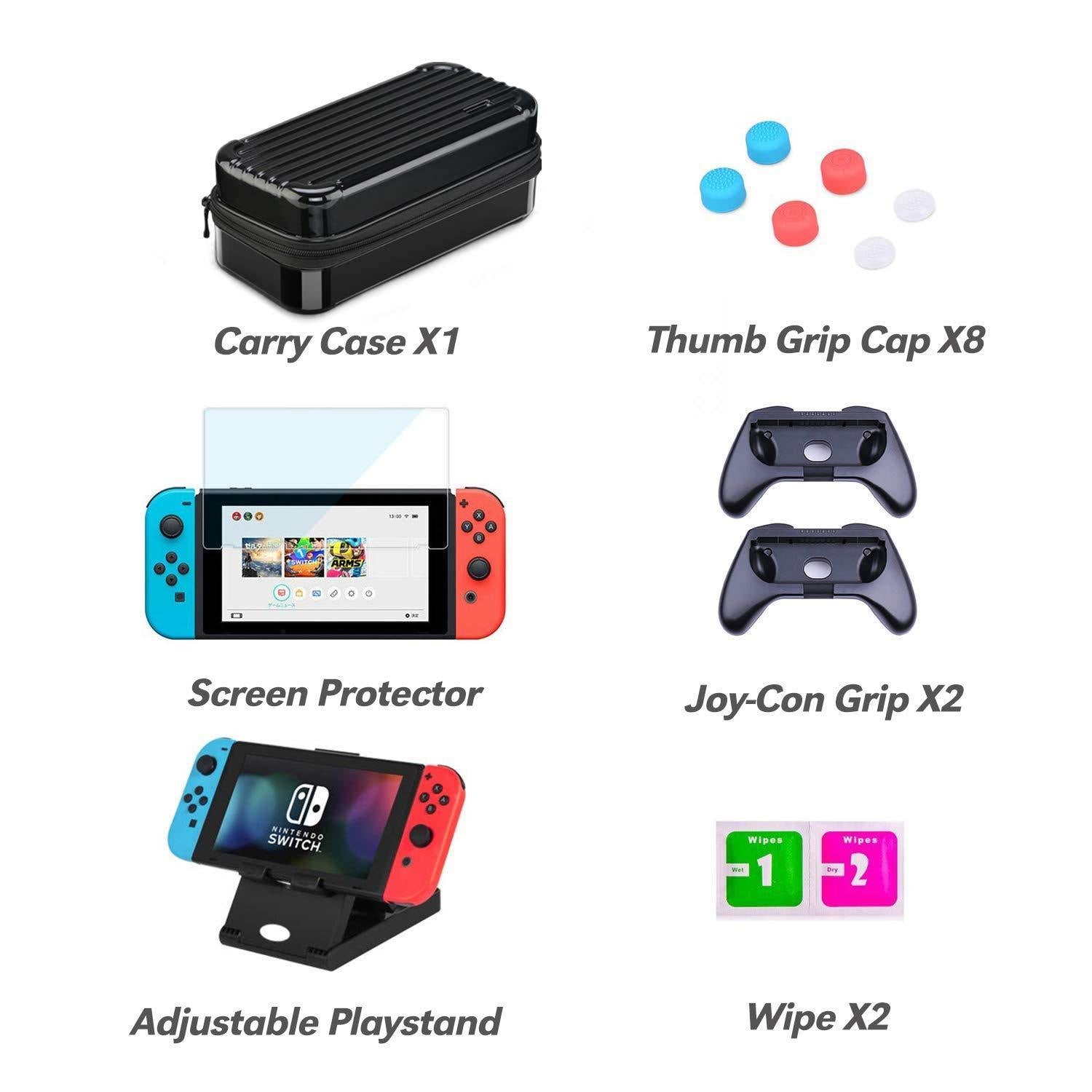 HEYSTOP Kit Accessori 12 in 1 per Nintendo Switch, Include