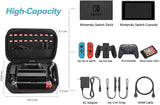 HEYSTOP 12 in 1 Switch Carry Case  for Nintendo Switch, PlayStand, Joycon Steering Wheel (Black) - HeysTop Online