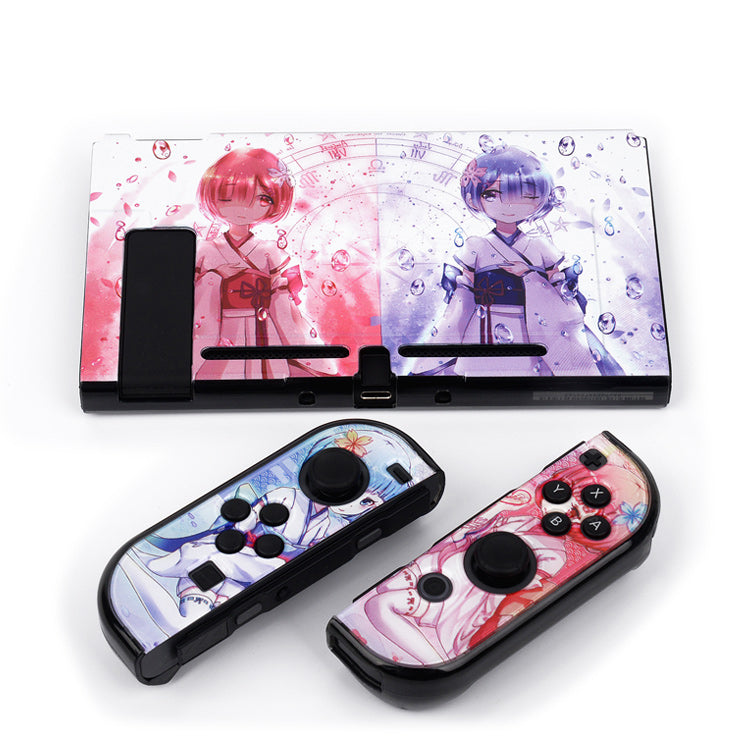 Protective Case Hard PC Shell Anti-Shock Split Cover for Nintendo Switch Can fit into the base Cartoon case